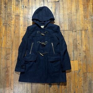 Michael Kors Duffle Coat Womens 4‎ Navy Wool Blend Single Vented Toggle Front